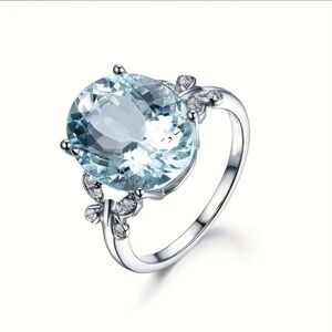 Beautiful Aquamarine Butterfly Ring